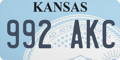 KS license plate 992AKC