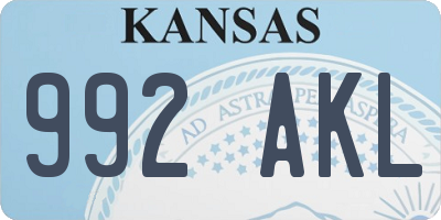 KS license plate 992AKL
