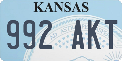 KS license plate 992AKT