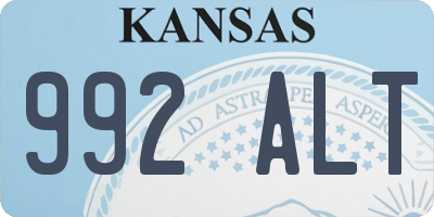 KS license plate 992ALT