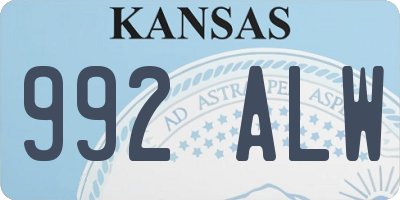 KS license plate 992ALW