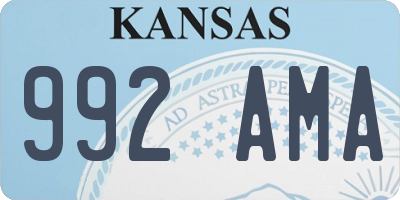 KS license plate 992AMA