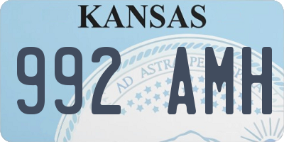 KS license plate 992AMH