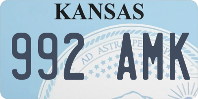KS license plate 992AMK