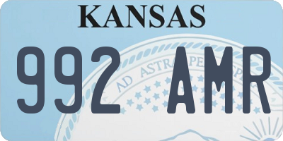 KS license plate 992AMR