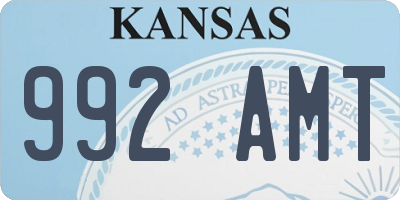KS license plate 992AMT
