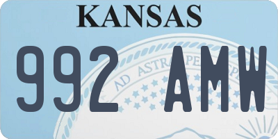 KS license plate 992AMW