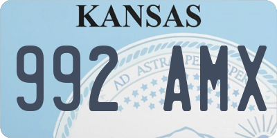 KS license plate 992AMX