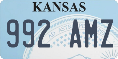 KS license plate 992AMZ