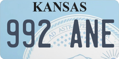 KS license plate 992ANE