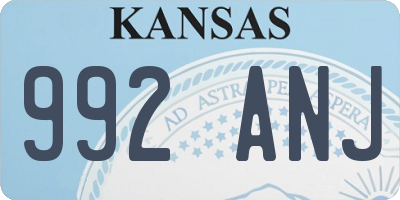 KS license plate 992ANJ