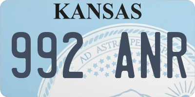 KS license plate 992ANR
