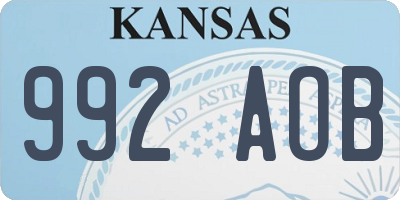 KS license plate 992AOB