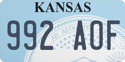 KS license plate 992AOF