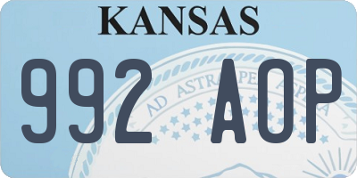 KS license plate 992AOP