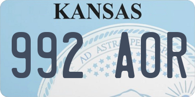 KS license plate 992AOR