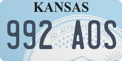 KS license plate 992AOS
