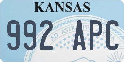 KS license plate 992APC