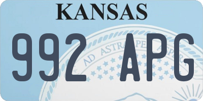 KS license plate 992APG