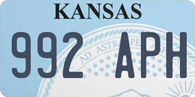KS license plate 992APH