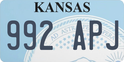 KS license plate 992APJ