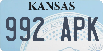 KS license plate 992APK
