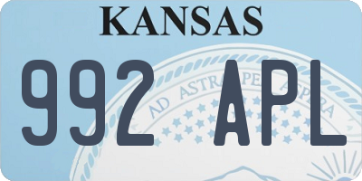 KS license plate 992APL