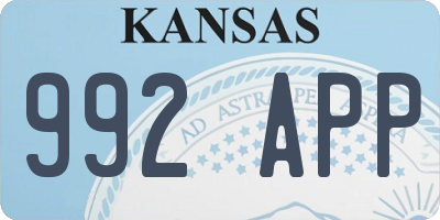 KS license plate 992APP