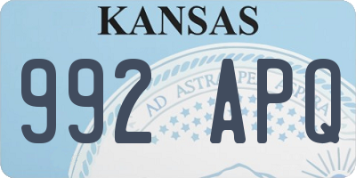 KS license plate 992APQ