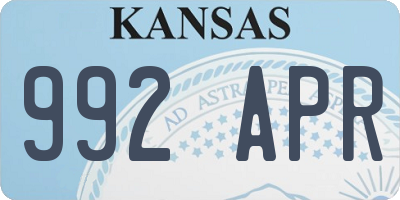 KS license plate 992APR