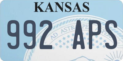 KS license plate 992APS