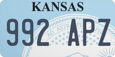 KS license plate 992APZ