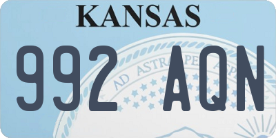 KS license plate 992AQN