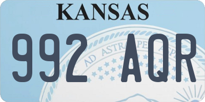 KS license plate 992AQR