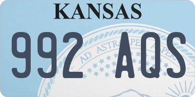 KS license plate 992AQS