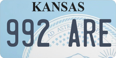 KS license plate 992ARE