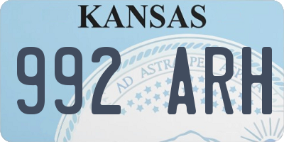 KS license plate 992ARH