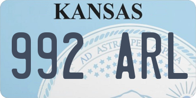 KS license plate 992ARL