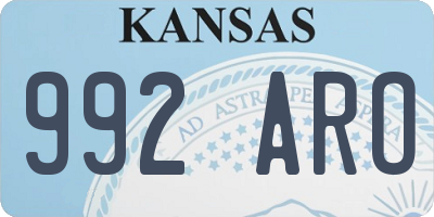 KS license plate 992ARO