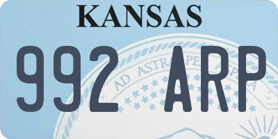 KS license plate 992ARP