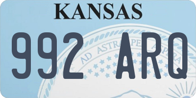 KS license plate 992ARQ