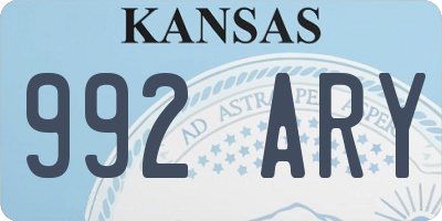 KS license plate 992ARY