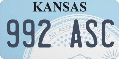 KS license plate 992ASC