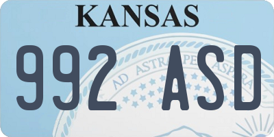 KS license plate 992ASD