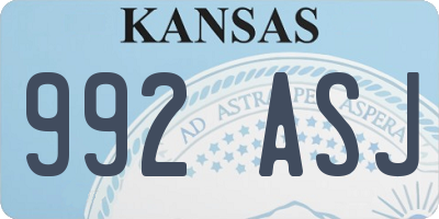 KS license plate 992ASJ