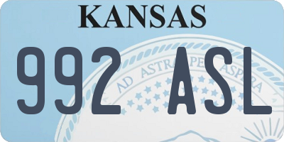 KS license plate 992ASL