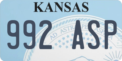 KS license plate 992ASP
