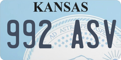 KS license plate 992ASV