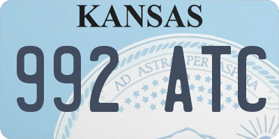 KS license plate 992ATC