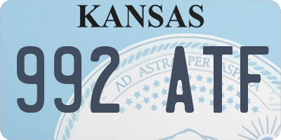 KS license plate 992ATF